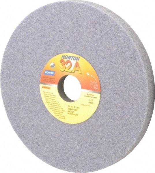 Norton - 8" Diam x 1-1/4" Hole x 3/4" Thick, I Hardness, 46 Grit Surface Grinding Wheel - Aluminum Oxide, Type 5, Coarse Grade, 3,105 Max RPM, Vitrified Bond, One-Side Recess - USA Tool & Supply