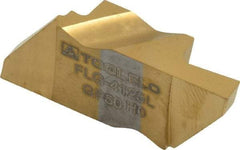 Tool-Flo - 4125FLG Grade GP50, 3.18mm Cutting Width Carbide Grooving Insert - 6.35mm Max Depth of Cut, Left Hand, 0.005 to 0.01" Corner Radius, TiN Finish - USA Tool & Supply