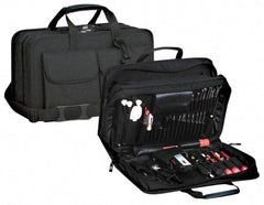 Platt - 17" Wide x 6" High, Tool & Laptop/Tablet Attache - Black, Nylon - USA Tool & Supply