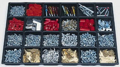Kennedy - Tool Box Durable ABS Plastic Organizer - 18-1/2" Deep x 4" High, Black, For 34" Cabinets - USA Tool & Supply