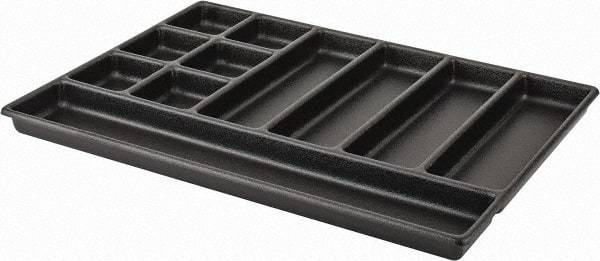 Kennedy - Tool Box Durable ABS Plastic Organizer - 23" Wide x 16-1/2" Deep x 2" High, Black, For 27" Wide Roller Cabinets - USA Tool & Supply