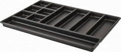 Kennedy - Tool Box Durable ABS Plastic Organizer - 23" Wide x 16-1/2" Deep x 2" High, Black, For 27" Wide Roller Cabinets - USA Tool & Supply