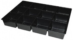 Kennedy - Tool Box Durable ABS Plastic Organizer - 23" Wide x 16-1/2" Deep x 4" High, Black, For 27" Wide Roller Cabinets - USA Tool & Supply