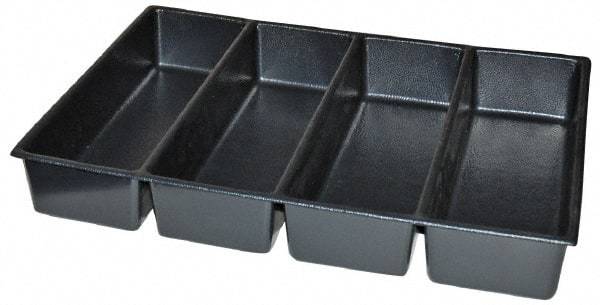 Kennedy - Tool Box Durable ABS Plastic Organizer - 25" Wide x 18-1/2" Deep x 4" High, Black, For 29" Wide Roller Cabinets - USA Tool & Supply