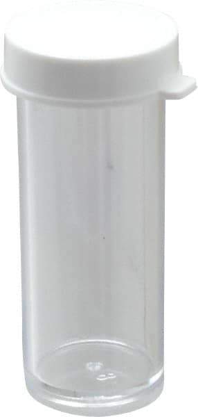 Dynalon Labware - 3 Drams Vial - Polystyrene, Clear, 1-7/8" High x 3/4" Diam, 3/4" Cap - USA Tool & Supply