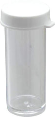 Dynalon Labware - 3 Drams Vial - Polystyrene, Clear, 1-7/8" High x 3/4" Diam, 3/4" Cap - USA Tool & Supply