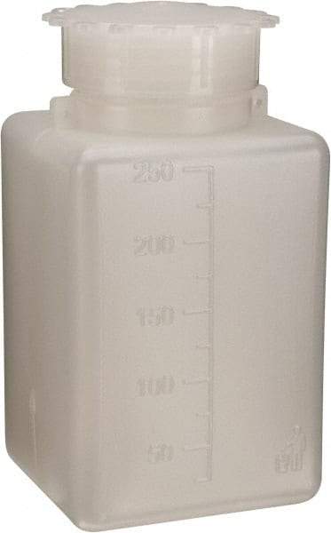 Dynalon Labware - 250 mL Wide-Mouth Bottle - Polyethylene, Translucent, 4.52" High x 2.17" Diam, 3/4" Cap - USA Tool & Supply