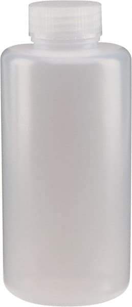 Dynalon Labware - 1,000 mL Wide-Mouth Bottle - Polyethylene, Translucent, 8.23" High x 3.54" Diam, 3/4" Cap - USA Tool & Supply