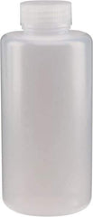 Dynalon Labware - 1,000 mL Wide-Mouth Bottle - Polyethylene, Translucent, 8.23" High x 3.54" Diam, 3/4" Cap - USA Tool & Supply