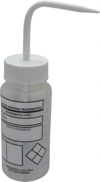 Dynalon Labware - 250 mL Safety Wash Bottle - Polyethylene, Translucent, 9" High x 6-1/2" Diam, 3/4" Cap - USA Tool & Supply