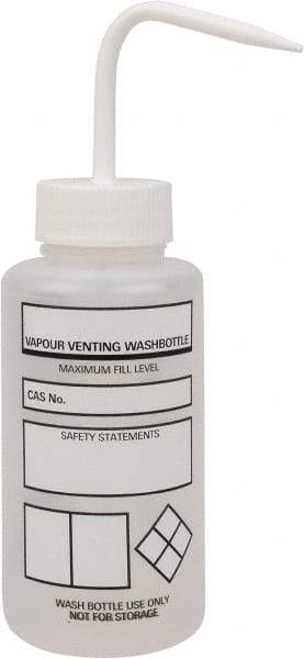 Dynalon Labware - 500 mL Safety Wash Bottle - Polyethylene, Translucent, 9" High x 6-1/2" Diam, 3/4" Cap - USA Tool & Supply