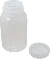 Bel-Art - 32 oz Wide-Mouth Bottle - Polypropylene, Translucent, 7" High x 3.9" Diam, 3/4" Cap - USA Tool & Supply