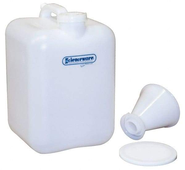 Bel-Art - 5 Gal Carboy - Polyethylene, White, 16" High x 9.6" Diam, 3/4" Cap - USA Tool & Supply
