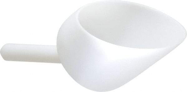 Bel-Art - 32 oz White Polyethylene Round Bottom Scoop - 4.9" Wide x 5-1/2" Deep Bowl, 5" Handle Length, 10" OAL - USA Tool & Supply