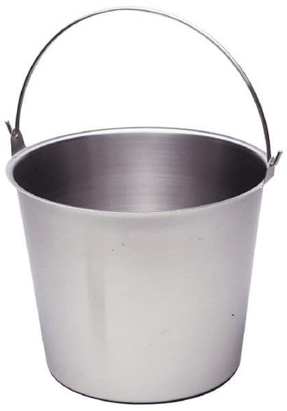 VOLLRATH - 4 Gal Tapered Cylinder Stainless Steel Pail - 10-1/8" High x 12" Diam - USA Tool & Supply
