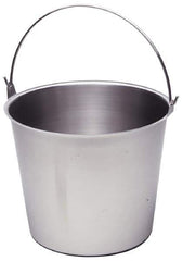 VOLLRATH - 4 Gal Tapered Cylinder Stainless Steel Pail - 10-1/8" High x 12" Diam - USA Tool & Supply