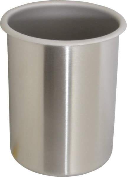 VOLLRATH - Round, Chrome Stainless Steel Food Storage Container - 6.8" High x 4.9" Wide - USA Tool & Supply