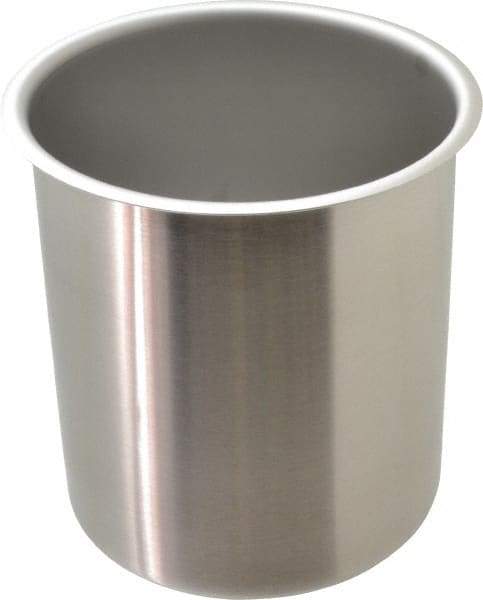 VOLLRATH - Round, Chrome Stainless Steel Food Storage Container - 7.3" High x 6.1" Wide - USA Tool & Supply