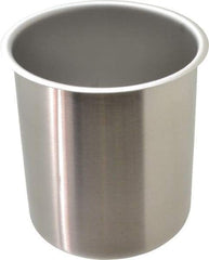 VOLLRATH - Round, Chrome Stainless Steel Food Storage Container - 7.3" High x 6.1" Wide - USA Tool & Supply