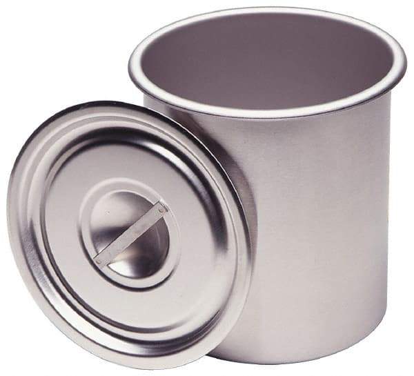 VOLLRATH - Round, Chrome Stainless Steel Food Storage Container - 10.9" High x 9" Wide - USA Tool & Supply