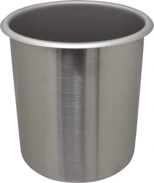 VOLLRATH - Round, Chrome Stainless Steel Food Storage Container - 7.6" High x 6-1/2" Wide - USA Tool & Supply