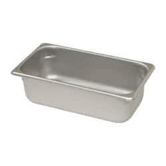 VOLLRATH - Rectangular, Chrome Stainless Steel Food Pan - 4" High x 6.9" Wide x 12.8" Long - USA Tool & Supply