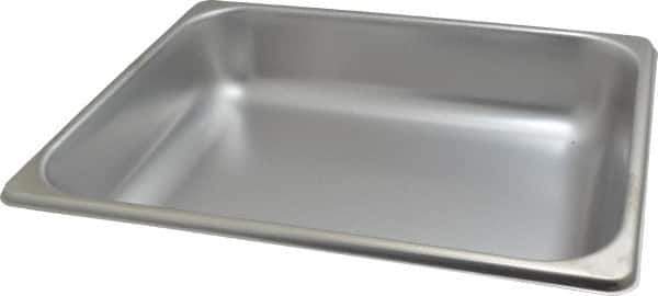 VOLLRATH - Rectangular, Chrome Stainless Steel Food Pan - 2-1/2" High x 10.4" Wide x 12.8" Long - USA Tool & Supply