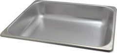 VOLLRATH - Rectangular, Chrome Stainless Steel Food Pan - 2-1/2" High x 10.4" Wide x 12.8" Long - USA Tool & Supply