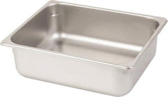 VOLLRATH - Rectangular, Chrome Stainless Steel Food Pan - 4" High x 10.4" Wide x 12.8" Long - USA Tool & Supply