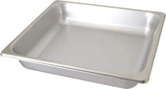 VOLLRATH - Rectangular, Chrome Stainless Steel Food Pan - 2-1/2" High x 12.8" Wide x 13.9" Long - USA Tool & Supply