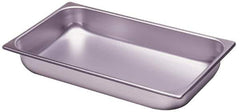 VOLLRATH - Rectangular, Chrome Stainless Steel Food Pan - 4" High x 12.8" Wide x 20.8" Long - USA Tool & Supply