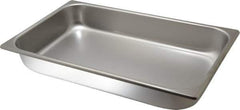 VOLLRATH - Rectangular, Chrome Stainless Steel Food Pan - 2-1/2" High x 9.8" Wide x 16.4" Long - USA Tool & Supply