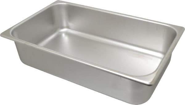 VOLLRATH - Rectangular, Chrome Stainless Steel Food Pan - 4" High x 9.8" Wide x 16.4" Long - USA Tool & Supply