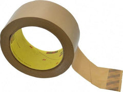 3M - 2" x 55 Yd Natural (Color) Rubber Adhesive Sealing Tape - Polypropylene Film Backing, 3.1 mil Thick, 70 Lb Tensile Strength, Series 375 - USA Tool & Supply