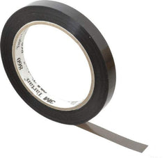 3M - 1/2" x 60 Yd Black Rubber Adhesive Strapping Tape - Polypropylene Film Backing, 2.8 mil Thick, 110 Lb Tensile Strength, Series 860 - USA Tool & Supply