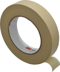 3M - 1" Wide x 60 Yd Long Tan Paper Masking Tape - Series 2308, 5.3 mil Thick, 22 In/Lb Tensile Strength - USA Tool & Supply