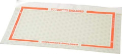 3M - 1,000 Piece, 10" Long x 6" Wide, Sheet - Documents Enclosed, Clear with Orange Border - USA Tool & Supply