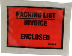 3M - 1,000 Piece, 5-1/2" Long x 4-1/2" Wide, Envelope - Packing List/Invoice Enclosed, Orange Full Faced - USA Tool & Supply
