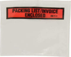 3M - 1,000 Piece, 5-1/2" Long x 4-1/2" Wide, Envelope - Packing List/Invoice Enclosed, Orange Top Border - USA Tool & Supply