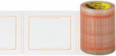 3M - 500 Piece, 8" Long x 5" Wide, Tape Roll - Document Enclosed, Clear with Orange Border - USA Tool & Supply