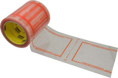 3M - 333 Piece, 6" Long x 5" Wide, Tape Roll - Document Enclosed, Clear with Orange Border - USA Tool & Supply