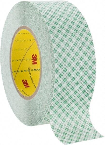 3M - 2" x 36 Yd Rubber Adhesive Double Sided Tape - 9 mil Thick, White, Polyethylene Film Liner, Continuous Roll, Series 9589 - USA Tool & Supply