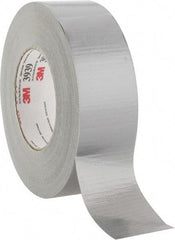 3M - 2" x 55m Silver Duct Tape - 9 mil, Rubber Adhesive, Polyethylene Film Backing, 25 Lb/ln Tensile Strength, 200°F Max, Series 3939 - USA Tool & Supply