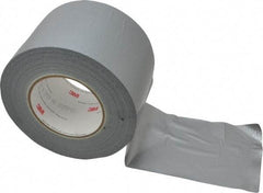 3M - 4" x 55m Silver Duct Tape - 9 mil, Rubber Adhesive, Polyethylene Film Backing, 25 Lb/ln Tensile Strength, 200°F Max, Series 3939 - USA Tool & Supply