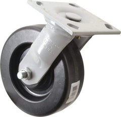 Fairbanks - 6" Diam x 2" Wide, Phenolic Swivel Caster - 1,200 Lb Capacity, Top Plate Mount, 4" x 4-1/2" Plate, Plain Bearing - USA Tool & Supply