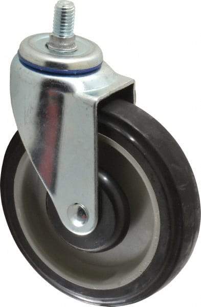 Fairbanks - 5" Diam x 1-1/4" Wide x 6-15/32" OAH Stem Mount Swivel Caster - Polyurethane over Polyethylene, 275 Lb Capacity, Ball Bearing, 1/2-13 x 1" Threaded Stem - USA Tool & Supply