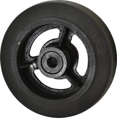 Fairbanks - 6 Inch Diameter x 2 Inch Wide, Rubber Caster Wheel - 410 Lb. Capacity, 2-3/16 Inch Hub Length, 1/2 Inch Axle Diameter, Delrin Bearing - USA Tool & Supply