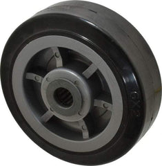 Fairbanks - 6 Inch Diameter x 2 Inch Wide, Rubber Caster Wheel - 500 Lb. Capacity, 2-3/16 Inch Hub Length, 3/4 Inch Axle Diameter, Roller Bearing - USA Tool & Supply