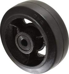 Fairbanks - 5 Inch Diameter x 2 Inch Wide, Rubber Caster Wheel - 675 Lb. Capacity, 2-3/16 Inch Hub Length, 1/2 Inch Axle Diameter, Delrin Bearing - USA Tool & Supply