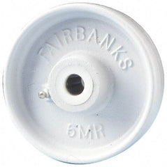 Fairbanks - 5 Inch Diameter x 2 Inch Wide, Cast Iron Caster Wheel - 1,000 Lb. Capacity, 2-1/4 Inch Hub Length, 5/8 Inch Axle Diameter, Plain Bearing - USA Tool & Supply